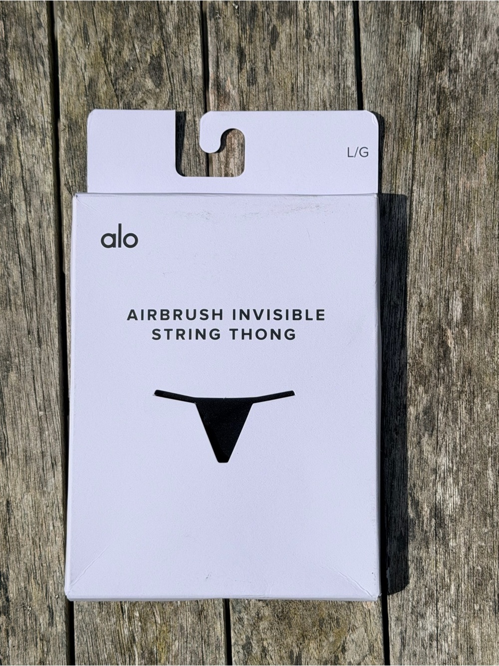 ALO Yoga Airbrush Invisible String Thong - Black Packaging